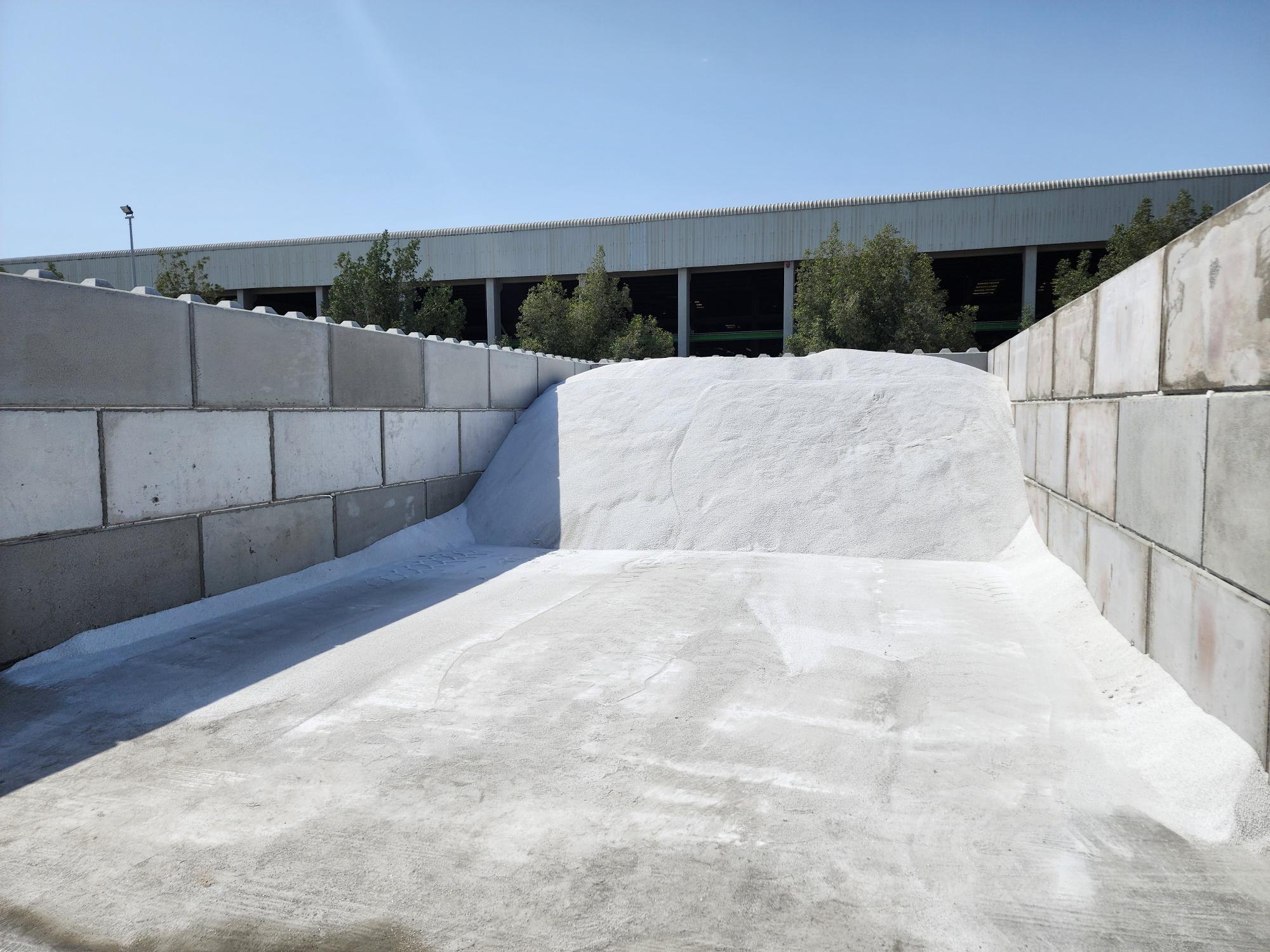 material storage bays concrete blocks