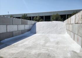 concrete block storage bay
