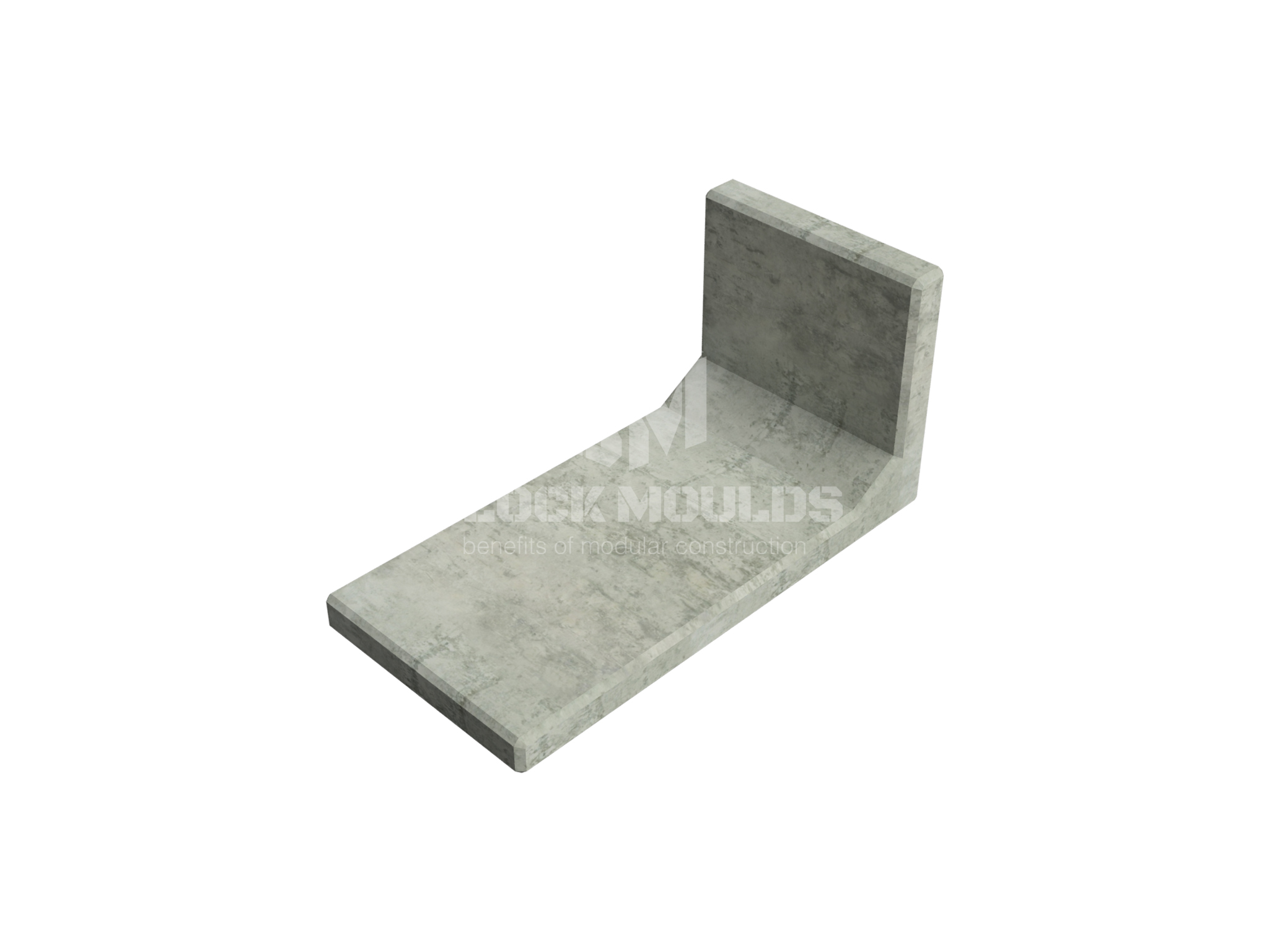 L shape concrete block